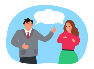 talking man and woman communication conversation dialogue vector illustration