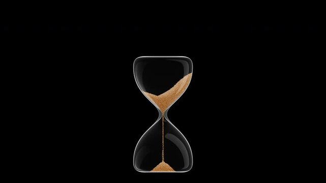 Realistic Hour Glass / Sand Clock in transparent background 30 Seconds Loop