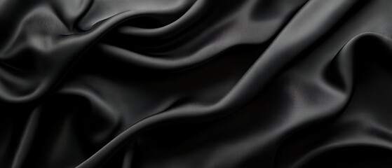 Fototapeta premium Elegant black luxury fabric background with ample copy space for sophisticated design projects