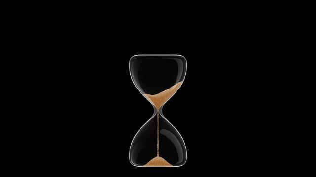 Realistic Hour Glass / Sand Clock in transparent background 20 Seconds Loop