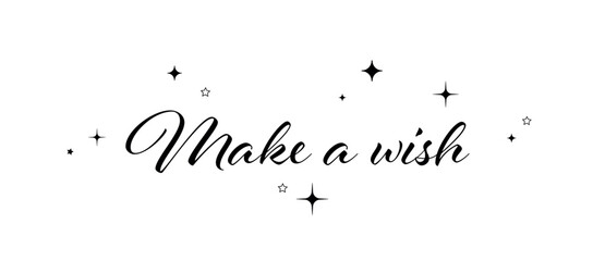 make a wish card on white background	