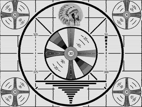Indian Head Test Pattern TV Broadcast Signal with Sine Wave Test Signal Tone Low Distortion