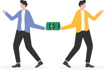 Two businessmen are trading behind the back

