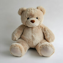Obraz premium A plush brown teddy bear sits on a white background.