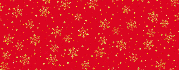 クリスマス　雪の結晶　素材　キラキラ　柄　キャンペーン　フェア　ギフト　華やか　おしゃれ　豪華　抽象的　高級感　横長