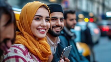 People from Morocco, Malaysia, and Kuwait using a carpooling app to travel across the city, showcasing the future of urban transportation