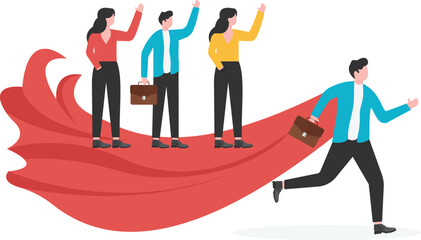 Business concept vector illustration. Team, leader, superior ability concept. Elements are layered separately in vector file.

