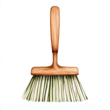 recommend clip art: Watercolor Dustpan and Brush for Cleaning Tasks