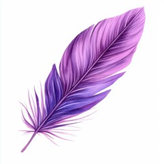 Vibrant Watercolor Feather for Mardi Gras Celebration
