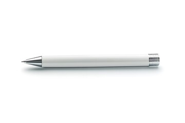 White pen isolated on a white background. Nice pen mock up for corporate busines identity presentation