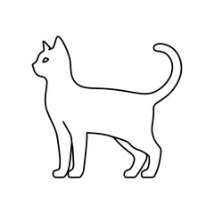 Standing cat line vector icon