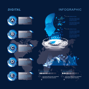 digital infographic banner template modern technique elements