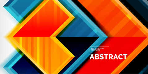 Arrow symbols created with 3d effects and line texture geometric abstract background