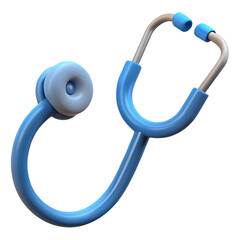 stethoscope 3d render icons in cartoon plastic style minimal isolated on transparent white background, clipping path
