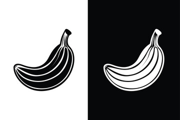 Minimalist Banana Icon. Bold Silhouette for Clean Visuals