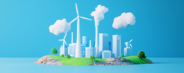 Fototapeta premium Modern Cityscape with Renewable Energy Elements