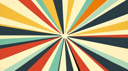 Sun rays cartoon-style flat design, with bright colors and complementary tones, providing a playful and light visual effect from a top view