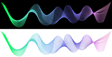 cute soundwave gradient decoration vector on transparent and black backgounds so fun to use!!