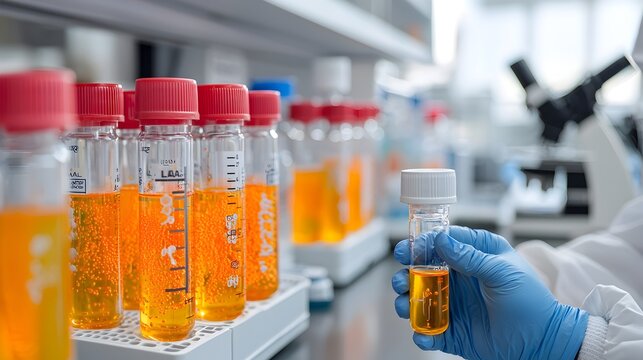 Bottles of Limulus Amebocyte Lysate LAL in a Laboratory Setting