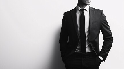 A sophisticated poster template with stylish typography and generous space for personalized text, set against a crisp white backdrop.