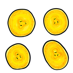 Banana chip artwork.Is a vegetarian snack food, famous in india.delicious and crispy.