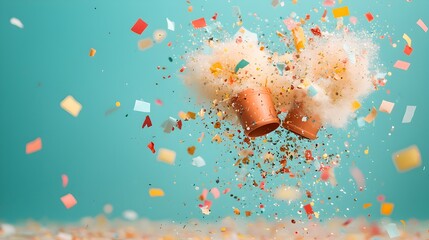 Bursting Confetti Explosion of Vibrant Colors and Energy