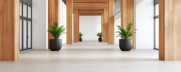 Industrialstyle sustainable building using reclaimed wood, with open spaces, rooftop gardens, and energyefficient windows