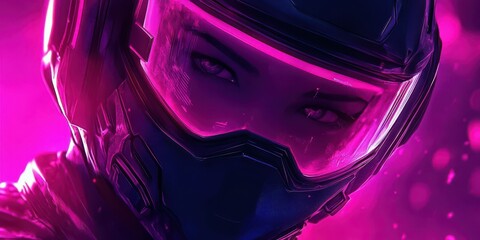 Fototapeta premium Futuristic Sci-Fi Fantasy Illustration A Digital Background of a Neon-Cybernetic Realm