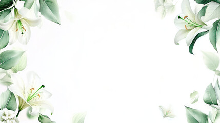 Naklejka premium Ultra-Realistic Floral Frame with Dainty Blooms and Greenery for Decorative Purposes