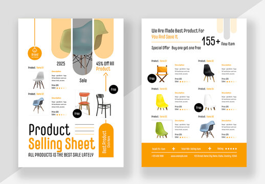 Product Selling Sheet Layout