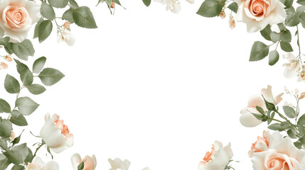 Fototapeta premium Ultra-Realistic Floral Frame with Dainty Blooms and Greenery for Decorative Purposes