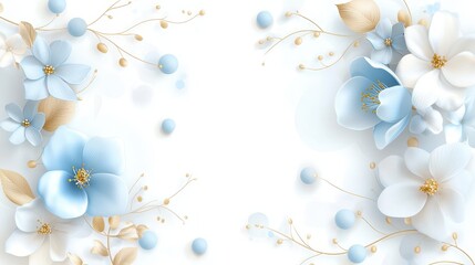 Obraz premium Soft floral background with pastel blue tones, providing a delicate and charming aesthetic for various projects.