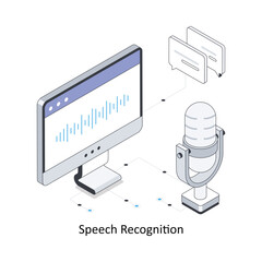 Speech recognition Isometric stock illustration. EPS File stock illustration