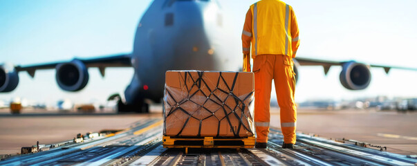 The cargo is being loaded onto the plane