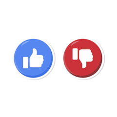 Like and dislike icons. 3D vector icons of likes and dislikes. For websites, mobile apps and social media. Vector illustration.