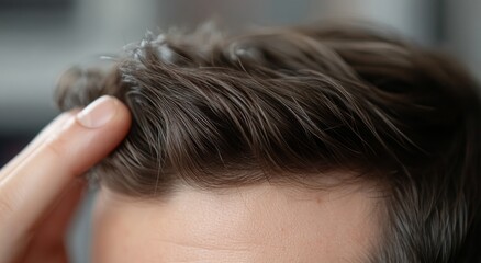 Obraz premium Augmented Reality Hair and Finger Fixing Concept, Beauty and Technology Generative AI