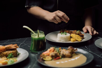 chef preparing food in restaurant