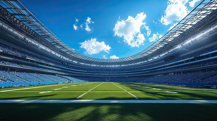 A realistic portrayal of an American football stadium.