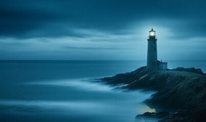 Seascape With Lighthouse and
