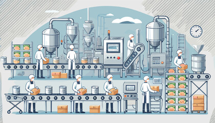 Concept vector illustration related to manufacturing