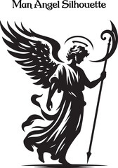 Man angel silhouette vector illustration