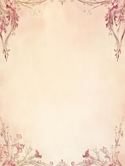 An elegant vintage-style paper with floral borders in pastel hues.