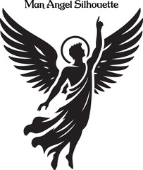 Man angel silhouette vector illustration