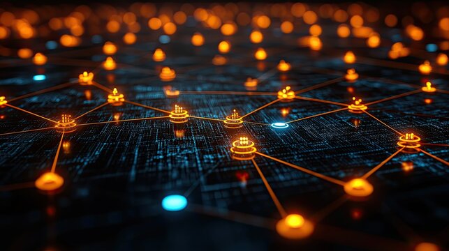 A theme of communication, networking, and technology depicted abstractly. - Powered by Adobe