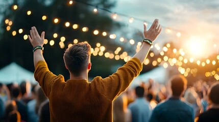 Captivating cybernetic inspired festival scene showcasing a lively and immersive atmosphere filled with bright lights vivid colors and celebratory the energy and community spirit of the event