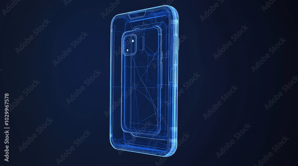 Poster this is a design for a smartphone with a 3d display. the phone uses innovative technology to create 