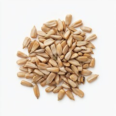 Sunflower seeds, white isolate background.