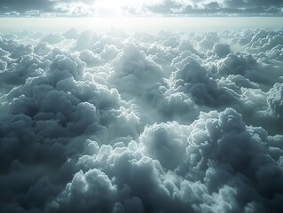 Naklejka premium Stunning Aerial View of Clouds and Sunlight