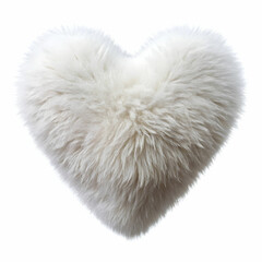 charming heart shape in fluffy white on a pure white background