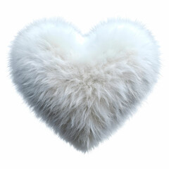 charming heart shape in fluffy white on a pure white background